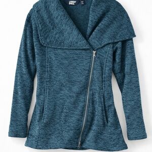 Lands' End Teal Zip-Up Jacket